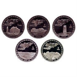 Киргизия набор монет «Шелковый путь» 5 монет 1 сом 2008 - 2009