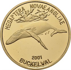 Северная Корея 20 вон 2001 «Горбатый кит» реверс