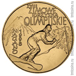 Польша 2 злотых 1998 «XVIII зимние Олимпийские игры в Нагано» реверс