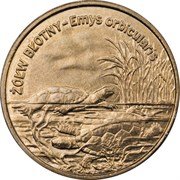 Монета «Европейская черепаха» Польша 2 злотых 2002 год
