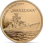 Польша 2 злотых 2013 Польские суда Ракетный эсминец "Варшава"