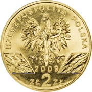 Польская монета 2 злотых аверс