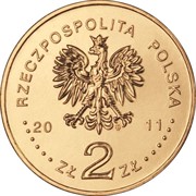 Аверс польской монеты 2 злотых 2011 года
