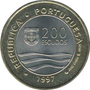 Португалия 200 эскудо 1997 биметалл аверс