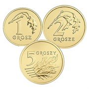 Польша набор 1, 2, 5 грошей 2017 года реверс