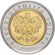 Польша 5 злотых 2018 «100 лет независимости Польши» аверс