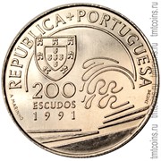 Португалия 200 эскудо 1991 аверс