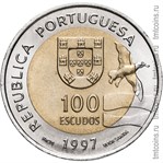 Португалия 100 эскудо 1997 биметалл