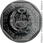 Перу 1 соль 2019 аверс монеты